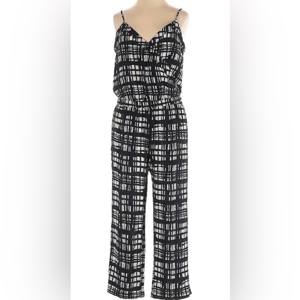 Madewell Black and White Checkered Jumpsuit